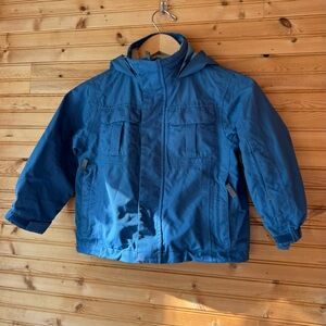 Lands' End Kids' Hooded Coat Blue Medium 5/6 Snowboard Ski Play Snow Boys Girls
